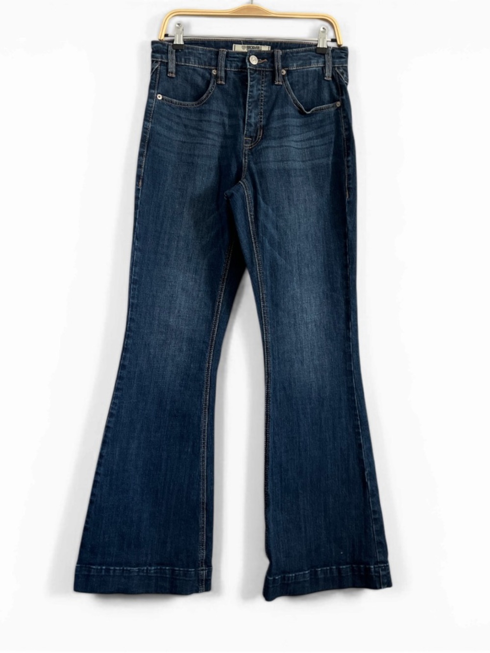 ROCK & ROLL DENIM Dark Indigo Flare Jeans - Classic High-Rise Flare W 29 L 34